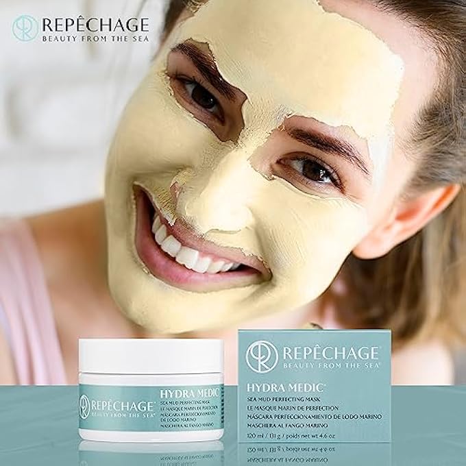 Repechage SEA MUD MASK FOR WOMEN AND MEN, 4 FL. OZ., DEEP EXFOLIATING PORE CLEANSER FOR DRY, OILY, BLEMISH PRONE FACE AND SKIN, ENHANCE BRIGHTEN, TONE, AND CLARITY, ACNE FACIAL TREATMENT - Image 2
